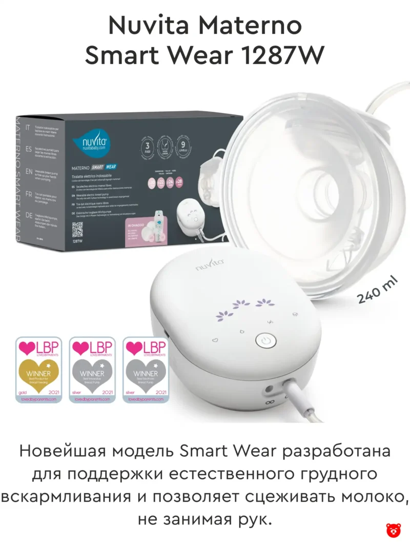 GOTOVO + NU-ALTL0057 Трехфазный портативный электрический молокоотсос 1287W Materno Smart Wear