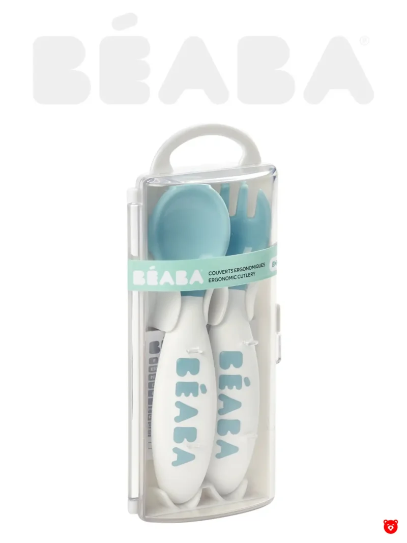 Beaba Эргономичные вилка и ложка, Blue