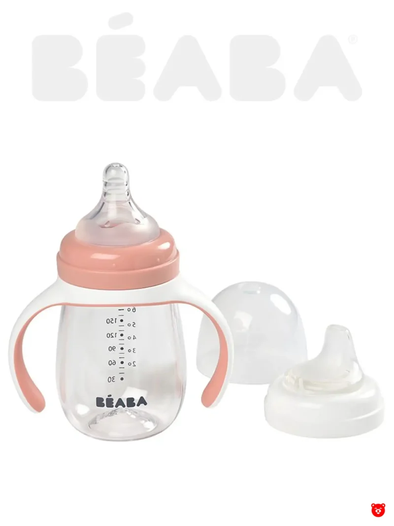 Beaba Учебный поильник 2 в 1 210 мл, Old Pink