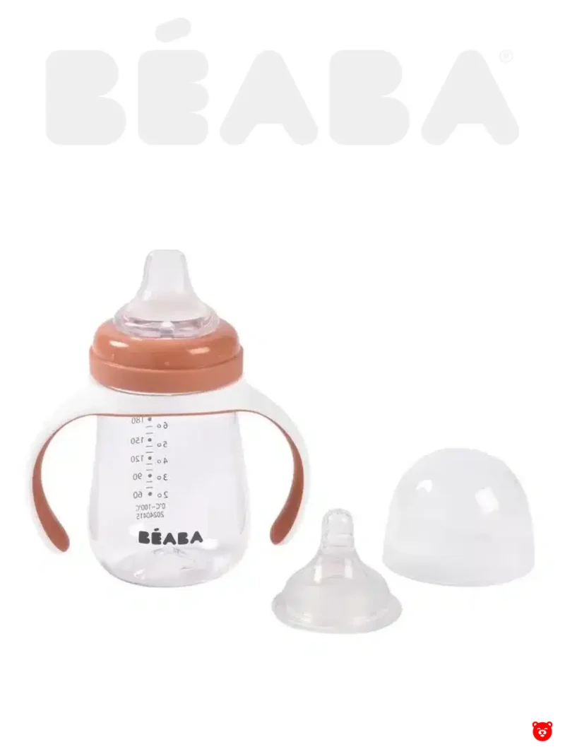Beaba Учебный поильник 2 в 1, 210 мл, Terracotta