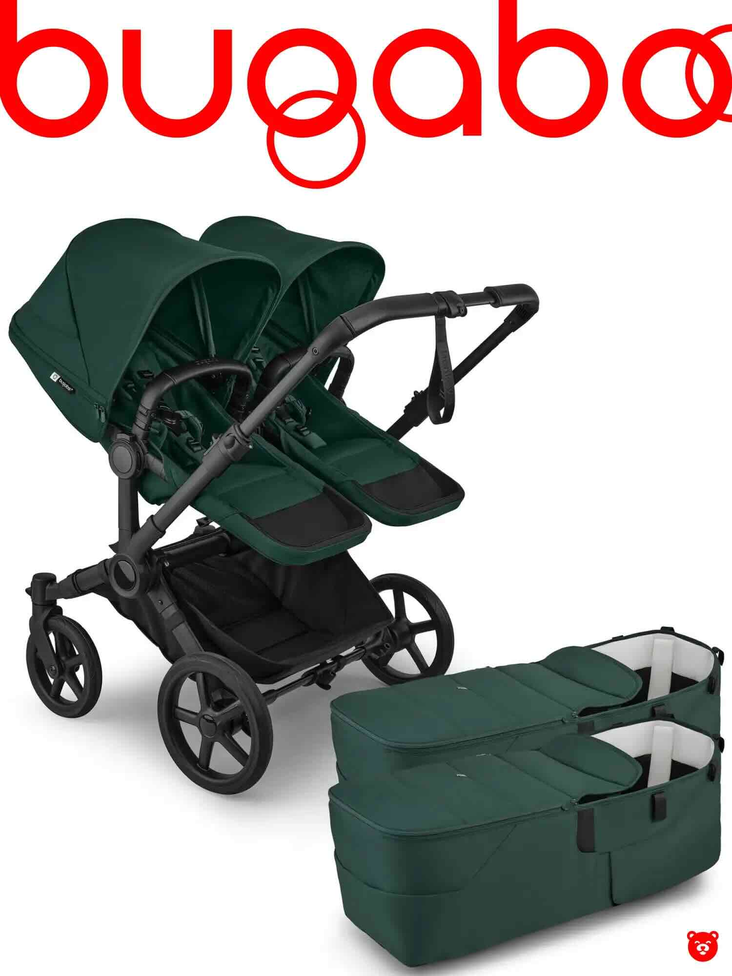 Bugaboo Donkey 6 Twin цвет Fern Green шасси Black Bugaboo Donkey 6 Twin цвет Fern Green шасси Black