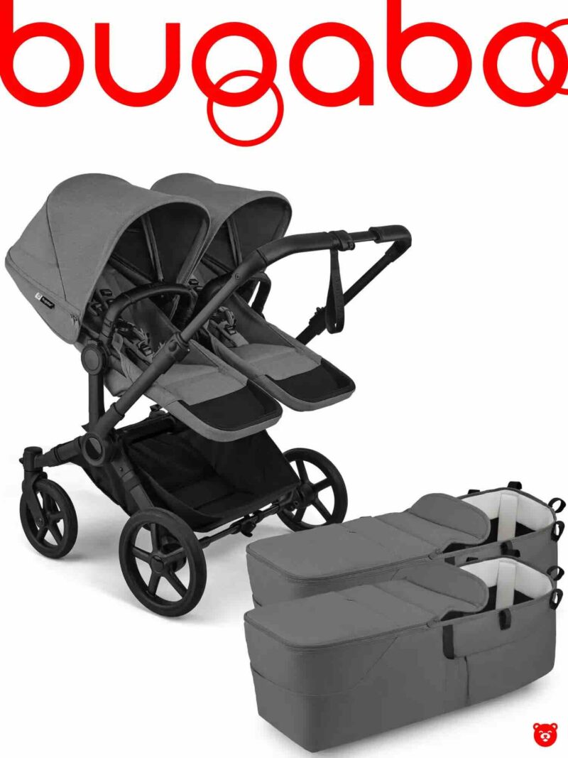 Bugaboo Donkey 6 Twin цвет Moon Grey шасси Black