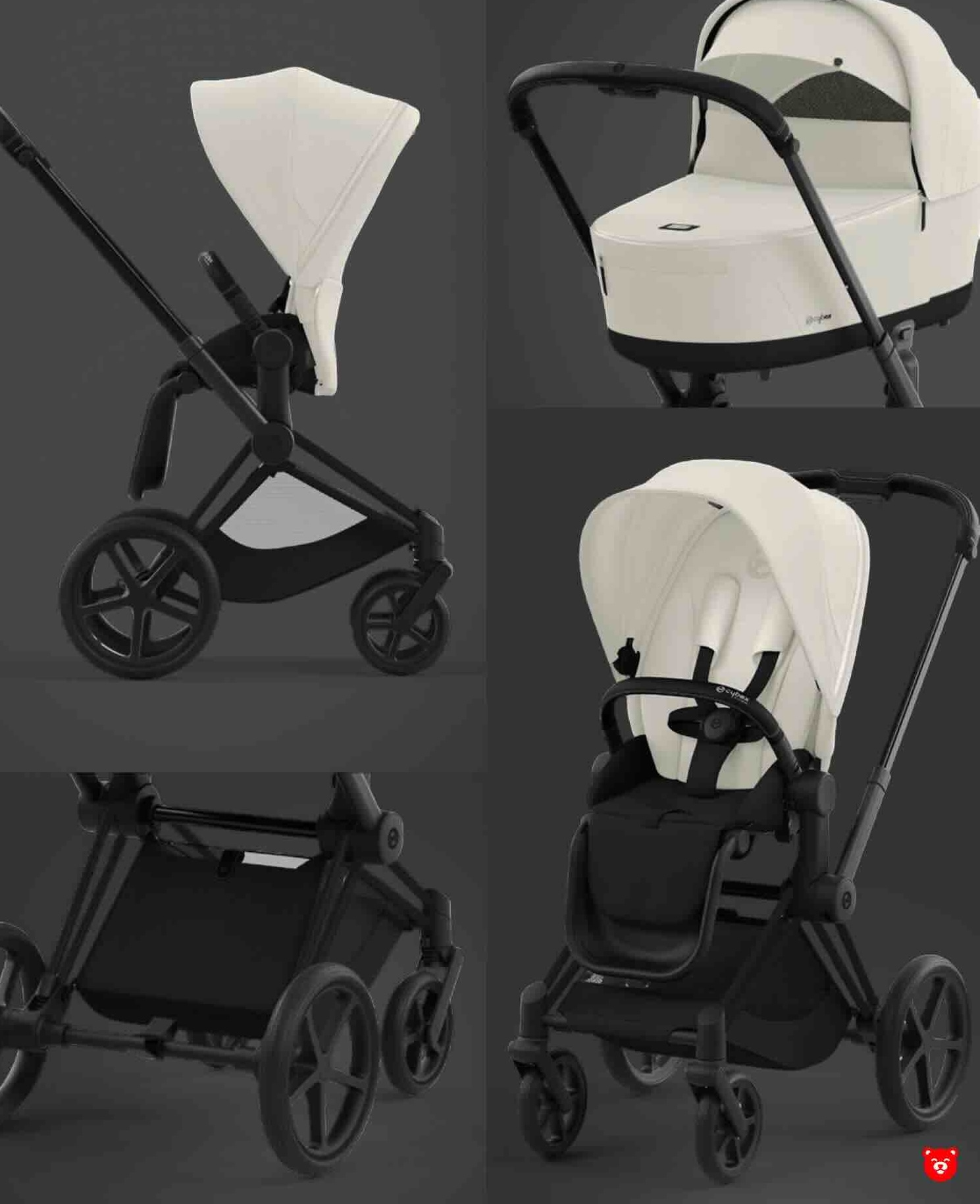 Cybex Priam Matt Black White