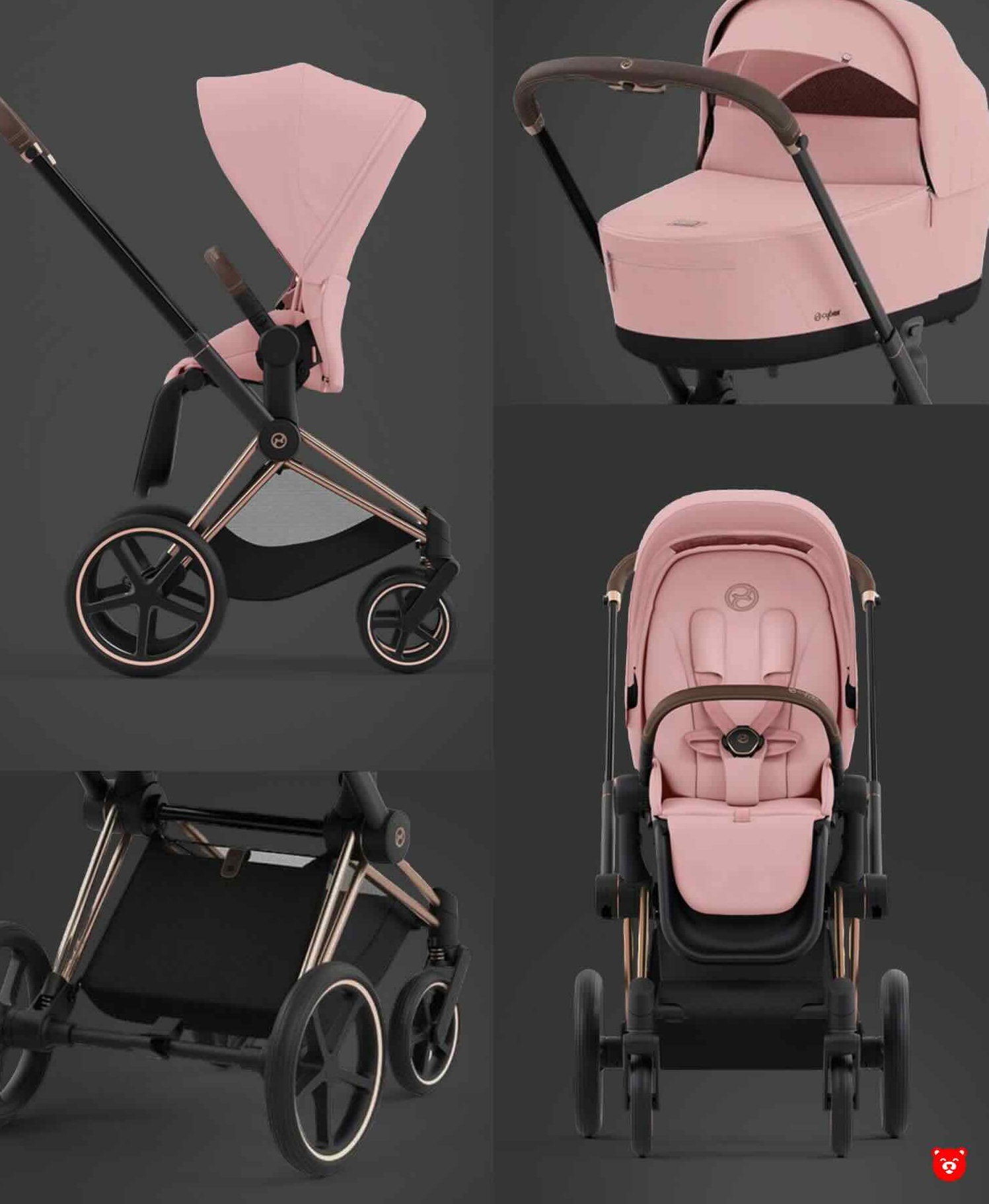 Cybex Priam Peach Pink Rose Gold