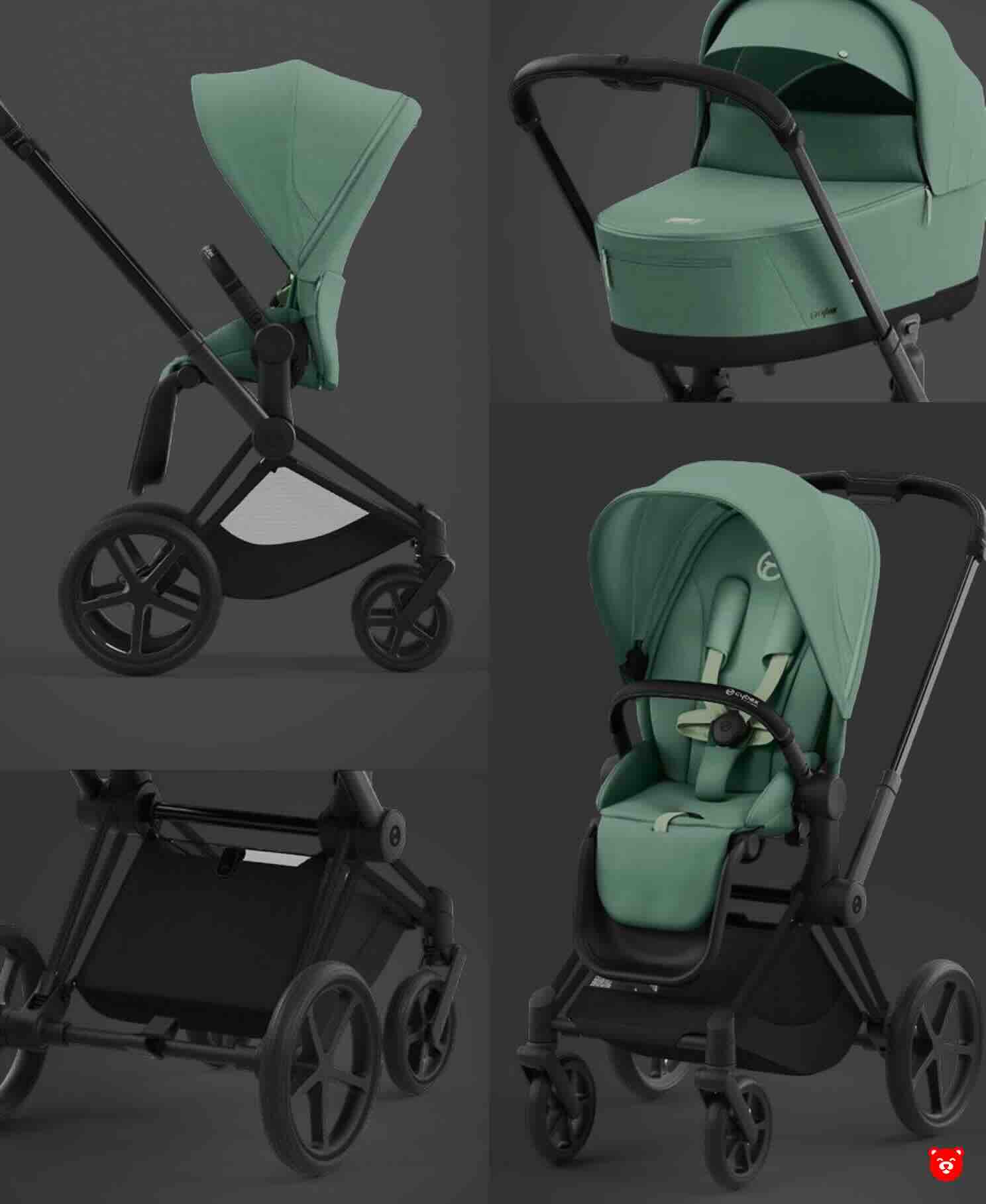 Cybex Priam v1 PRIAM COZY MATT BLACK - 2 2v1 PRIAM LEAF GREEN MATT BLACK - 2