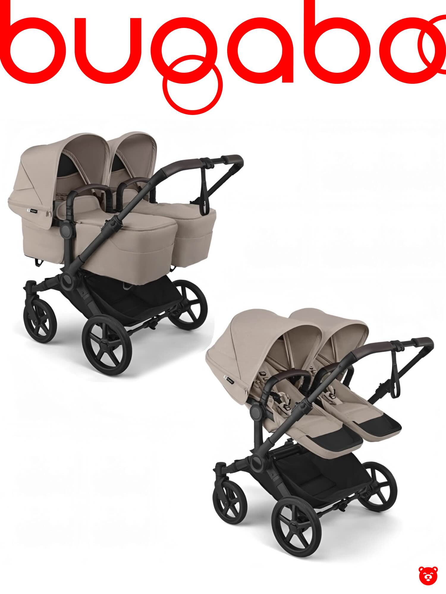 Коляска для двойни Bugaboo Donkey 6 Twin цвет Desert Taupe шасси Black Коляска для двойни Bugaboo Donkey 6 Twin цвет Desert Taupe шасси Black