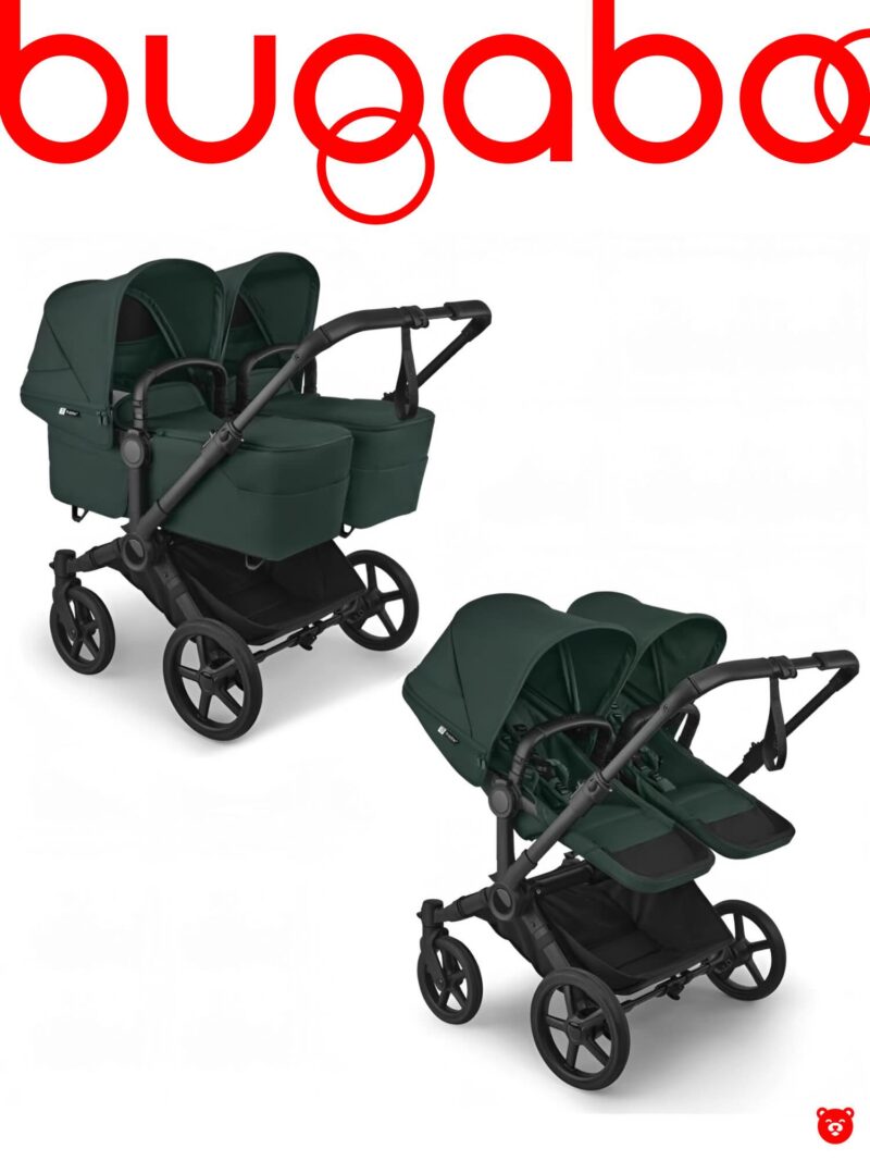 Коляска для двойни Bugaboo Donkey 6 Twin цвет Fern Green шасси Black