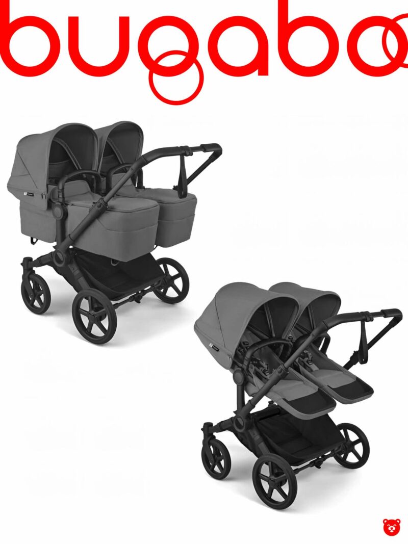 Коляска для двойни Bugaboo Donkey 6 Twin цвет Moon grey шасси Black Главная Коляски Коляски для двойни Bugaboo Donkey 6
