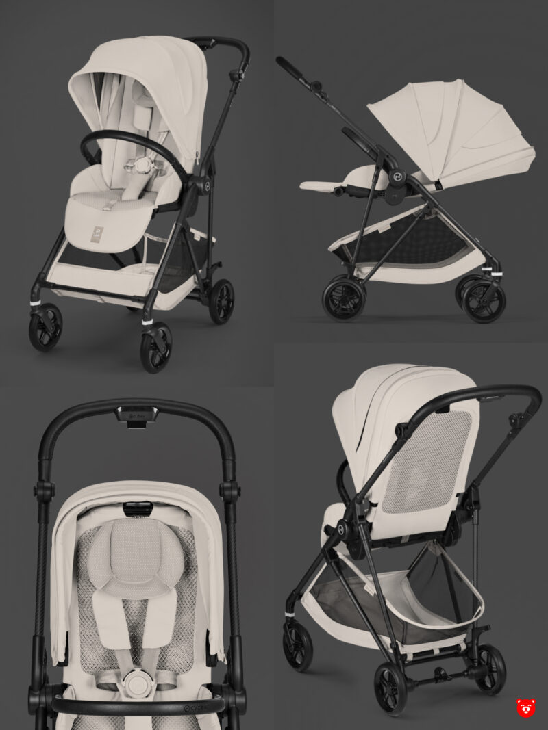Cybex Melio Carbon Коляска (версия 2026) шасси Carbon Карбон/текстиль Dune Grey